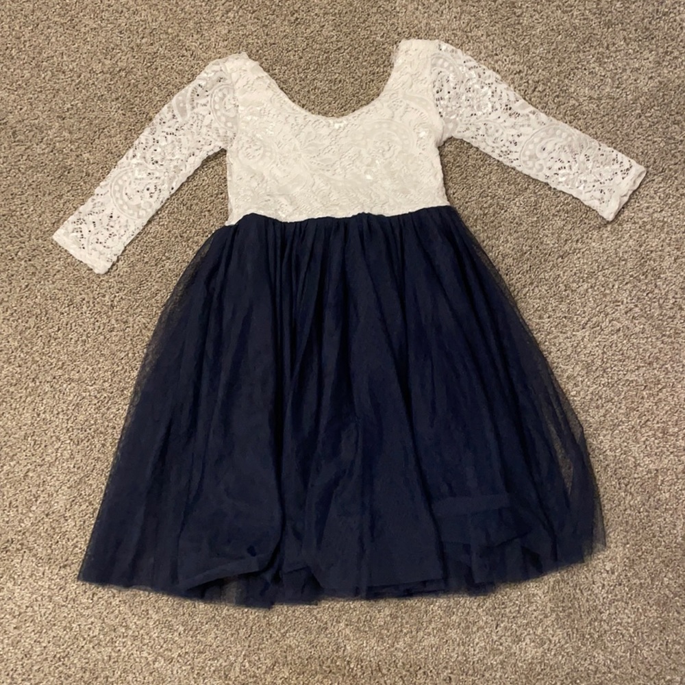 Beautiful white and navy dress